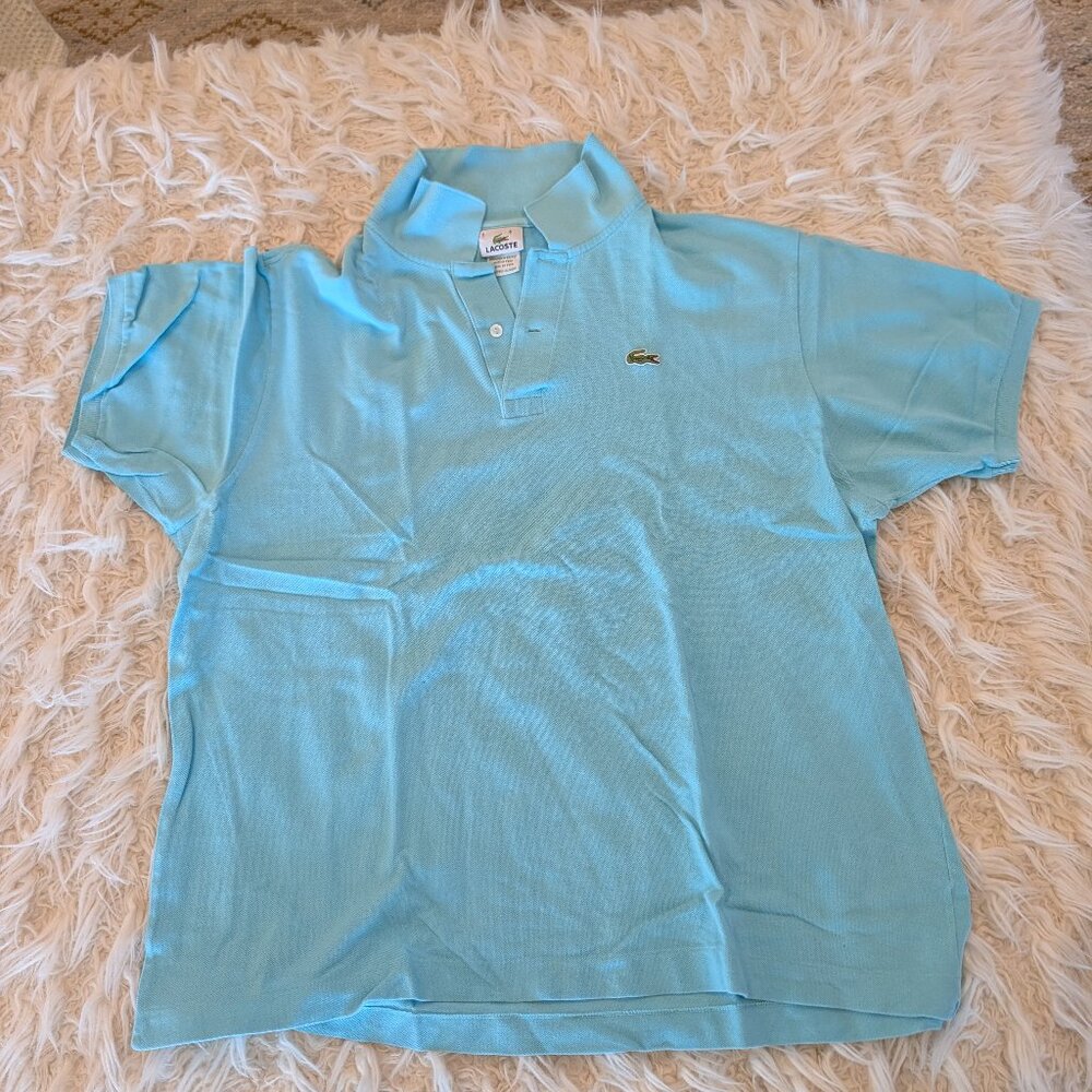 Lacoste Polo Shirt Mens Size 8 Turquoise